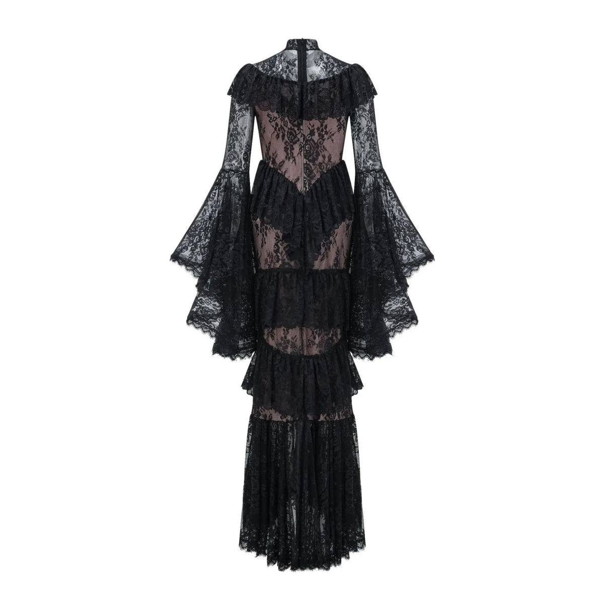 Robe Années 40 Col Montant Noir - Louise Vintage