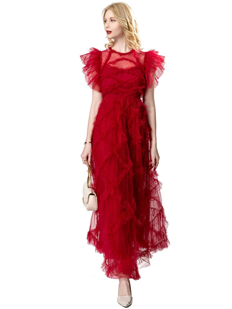 Robe Années 40 Femme Bordeaux - Louise Vintage