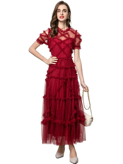 Robe Années 40 Femme Bordeaux - Louise Vintage