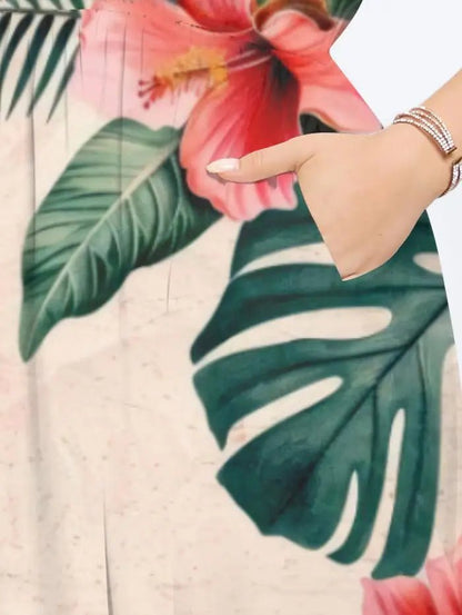 Robe Années 40 Fleurie Rose - Louise Vintage