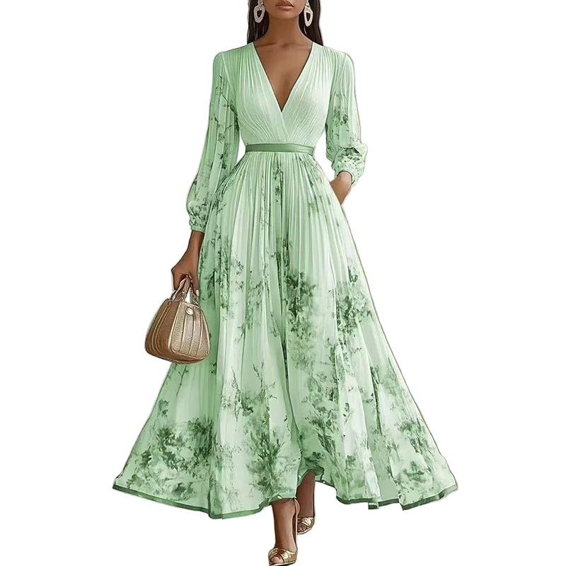 Robe Années 40 Fleurie Verte - Louise Vintage