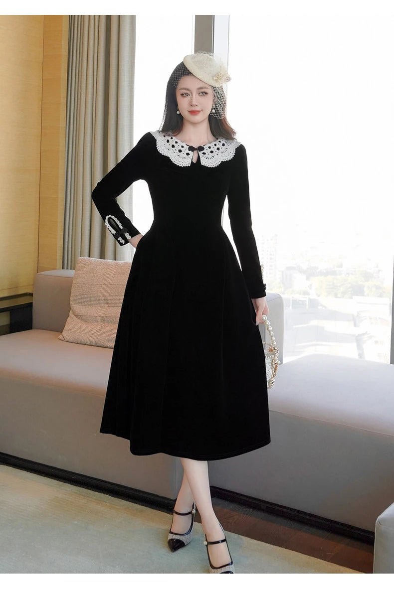 Robe Années 40 Jacquard - Louise Vintage