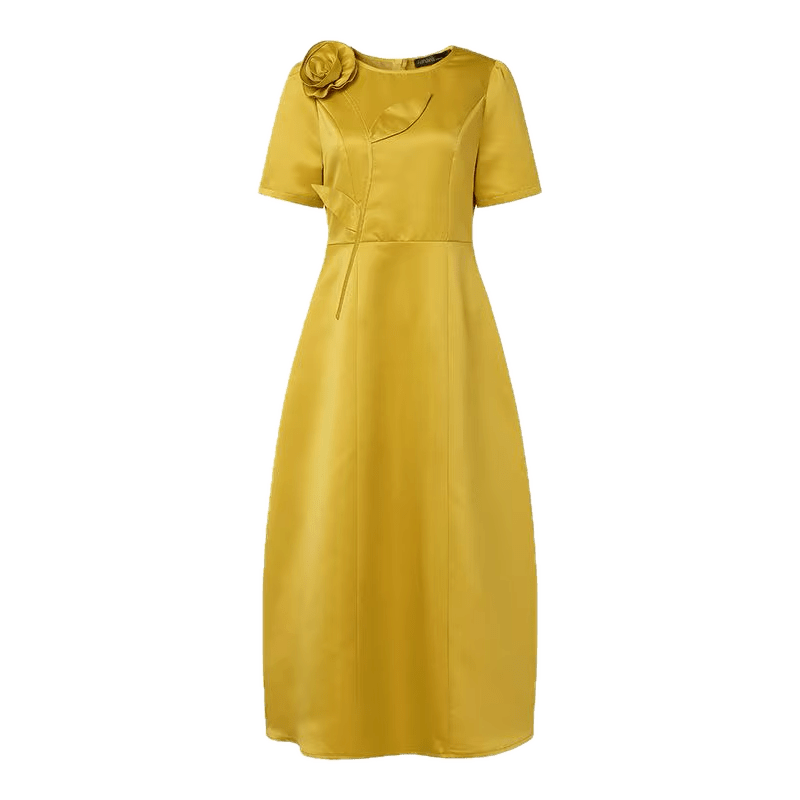 Robe Années 40 Jaune Longue - Louise Vintage