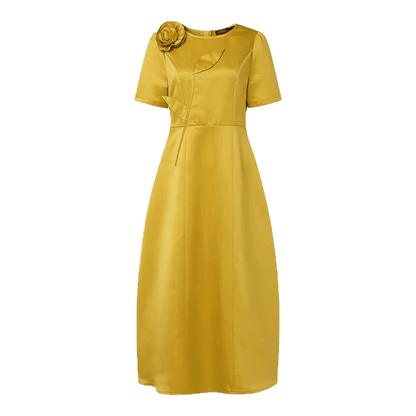 Robe Années 40 Jaune Longue - Louise Vintage