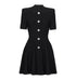 Robe Années 40 Noire Boutons - Louise Vintage
