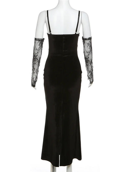 Robe Années 40 Noire Fleurs - Louise Vintage