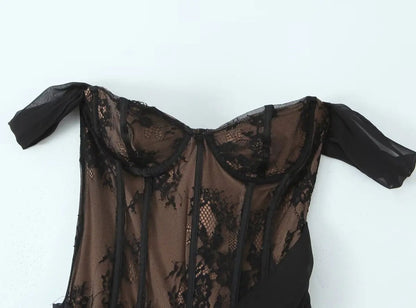 Robe Années 40 Noire Fleurs - Louise Vintage