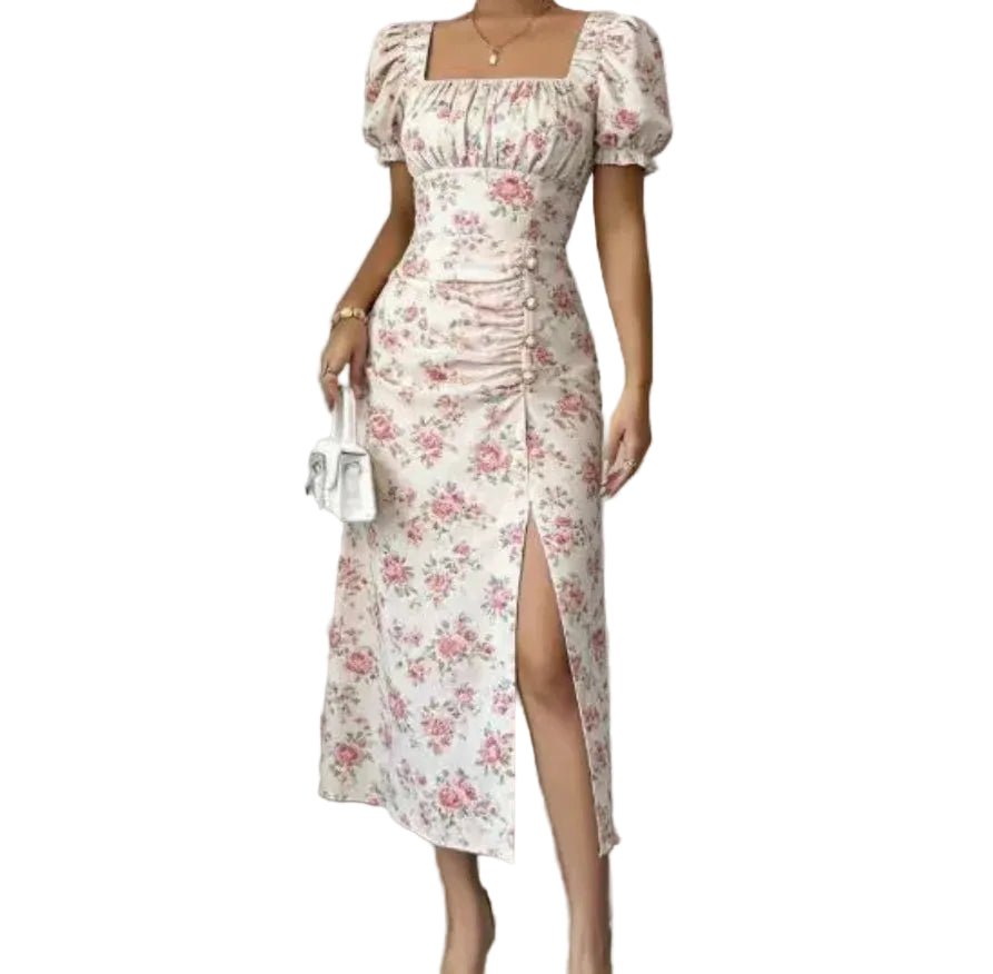 Robe Années 40 Rose Jupe Plissée - Louise Vintage