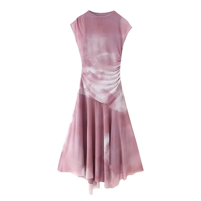 Robe Années 40 Rose Manches Courtes - Louise Vintage