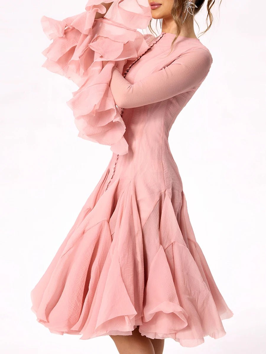 Robe Années 40 Rose Plissée - Louise Vintage