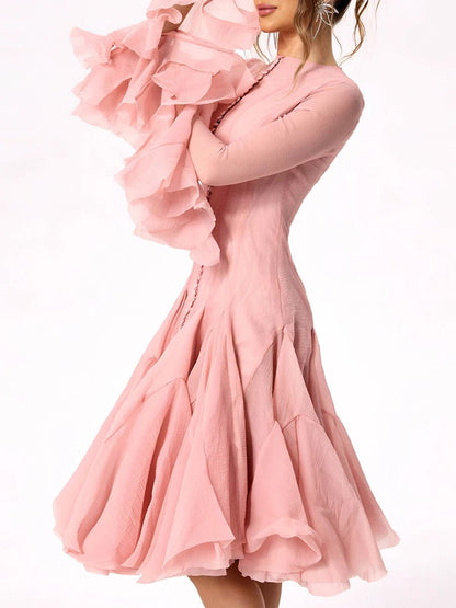 Robe Années 40 Rose Plissée - Louise Vintage