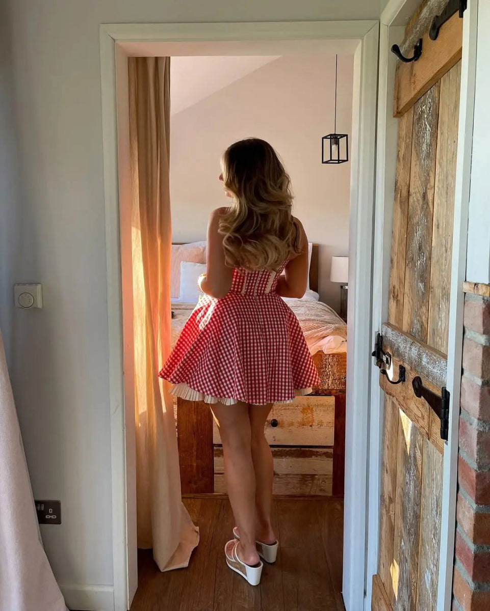 Robe Années 40 Rouge et Blanche - Louise Vintage