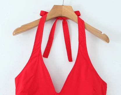 Robe Années 40 Rouge Volume - Louise Vintage