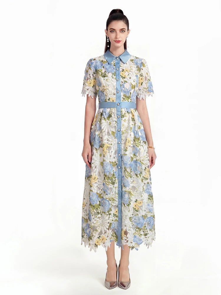 Robe Années 40 Slim Bleu - Louise Vintage