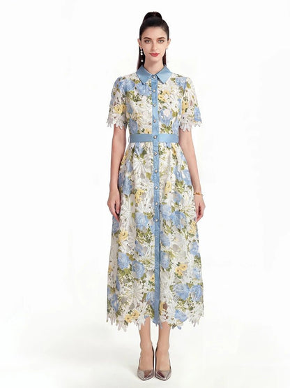 Robe Années 40 Slim Bleu - Louise Vintage