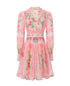 Robe Années 40 Taille Haute Rose Fleurs - Louise Vintage