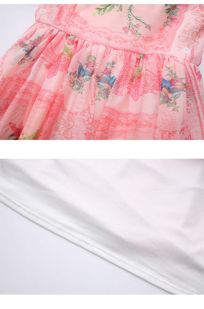 Robe Années 40 Taille Haute Rose Fleurs - Louise Vintage
