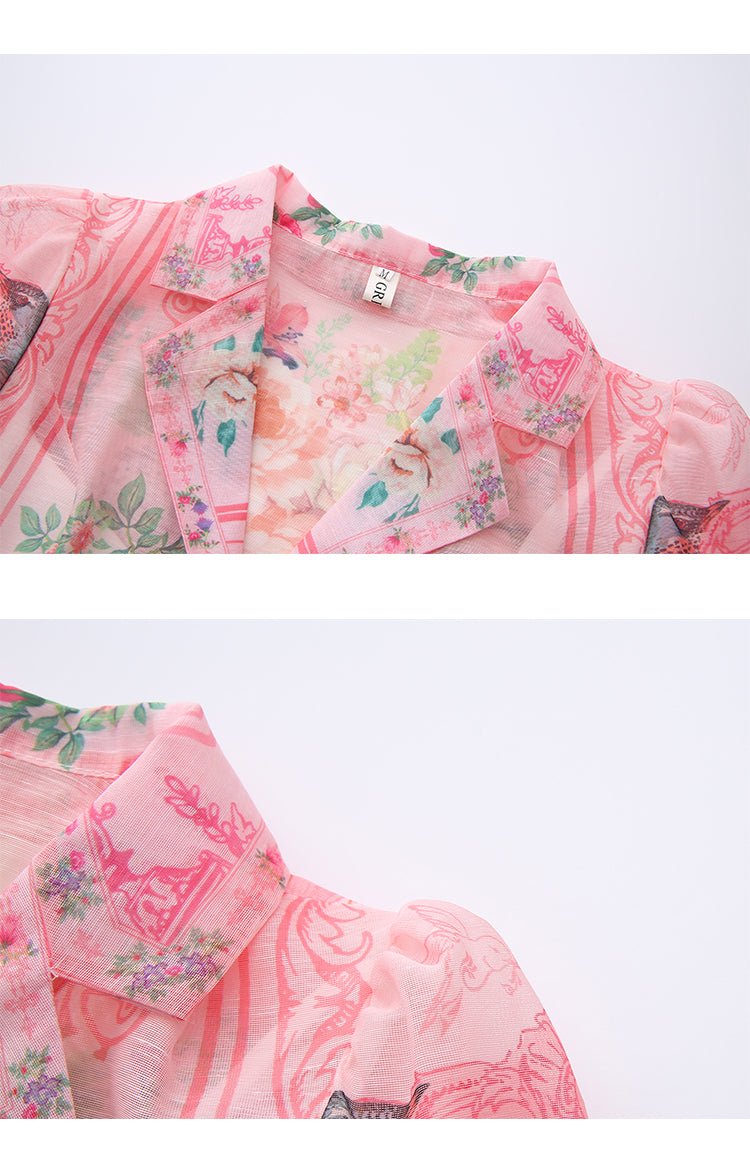 Robe Années 40 Taille Haute Rose Fleurs - Louise Vintage