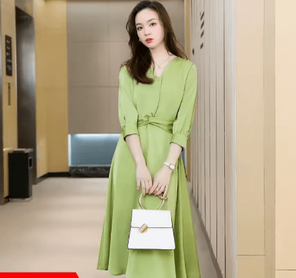 Robe Années 40 Verte Chic - Louise Vintage