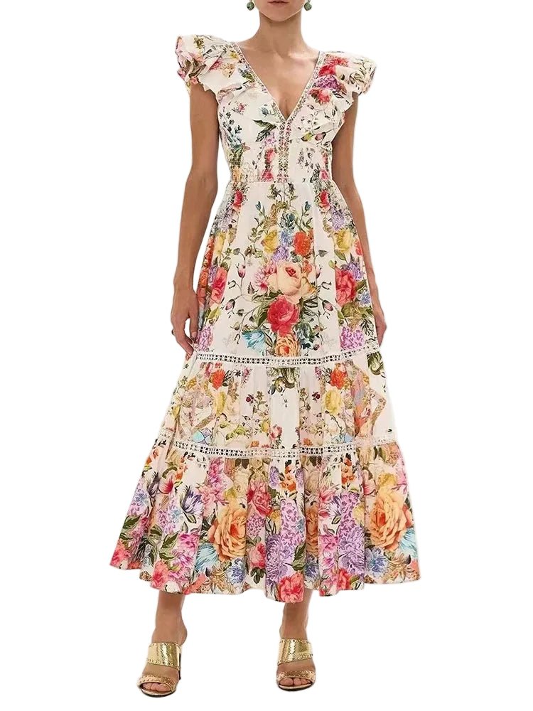 Robe Années 40 Vintage Fleurs - Louise Vintage