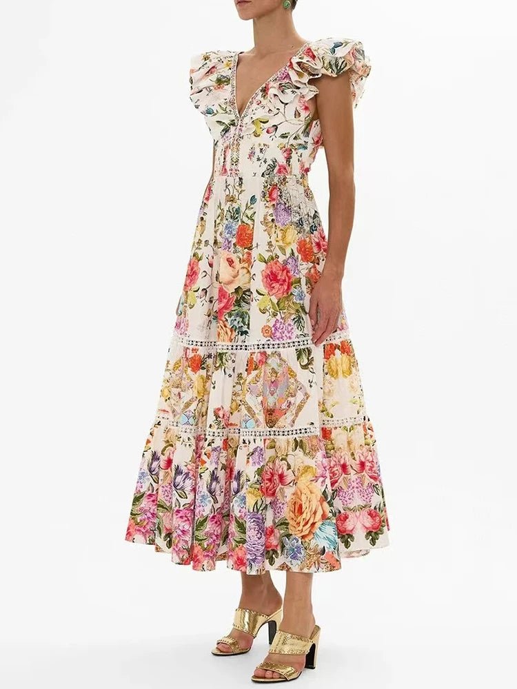 Robe Années 40 Vintage Fleurs - Louise Vintage