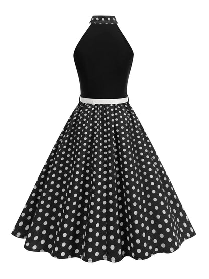 Robe Années 50 60 Noire et Blanche - Louise Vintage
