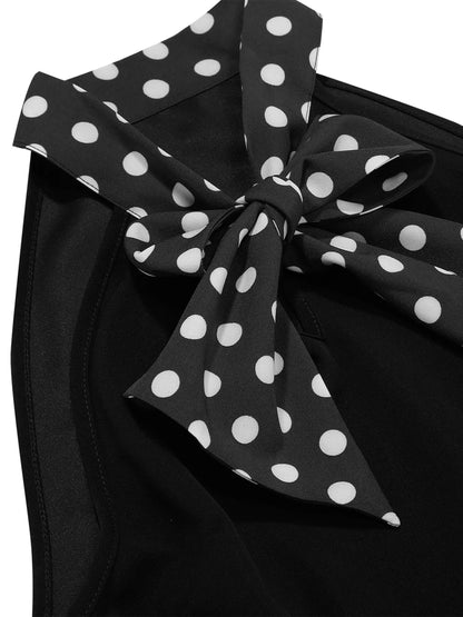 Robe Années 50 60 Noire et Blanche - Louise Vintage