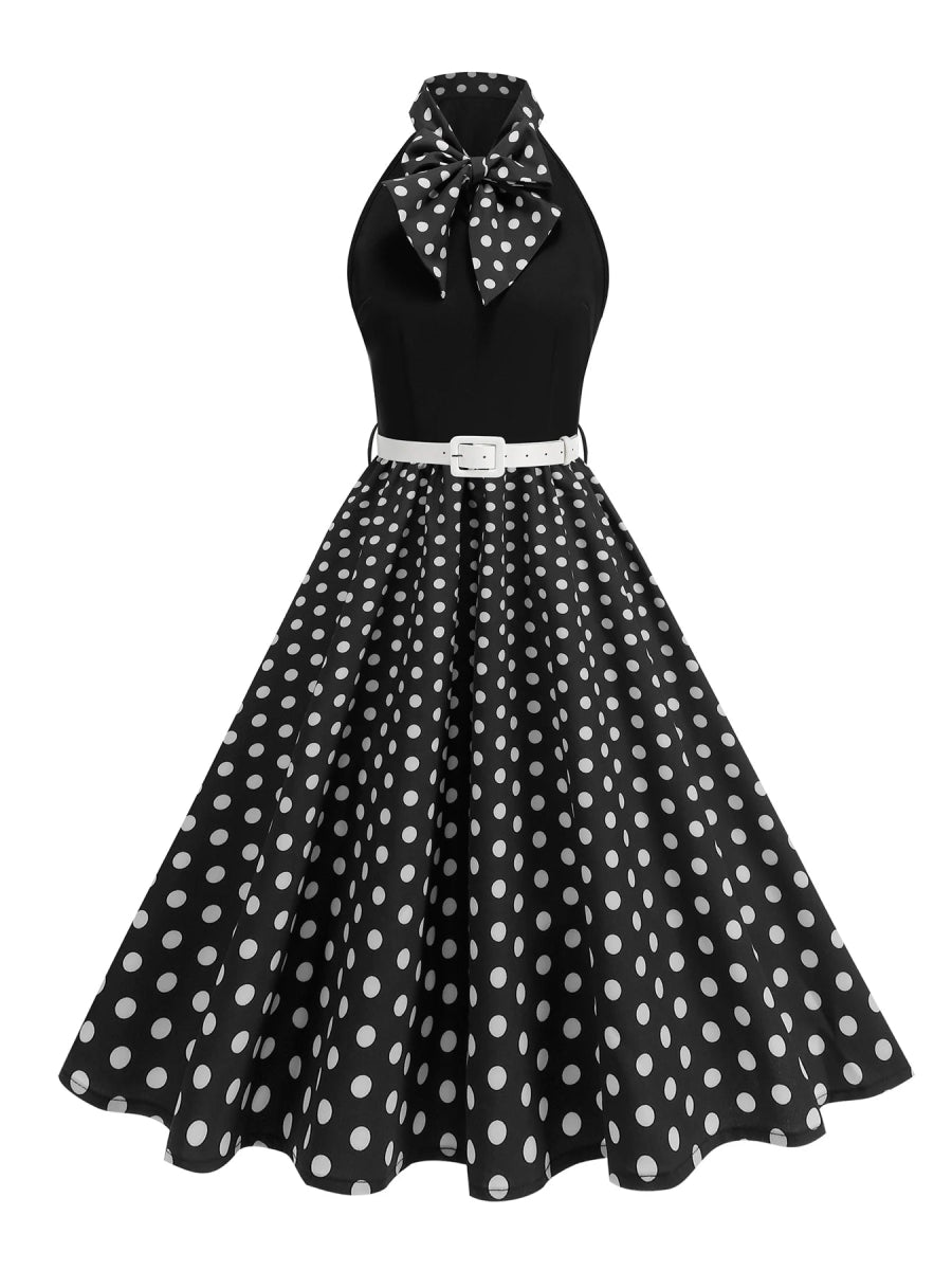 Robe Années 50 60 Noire et Blanche - Louise Vintage