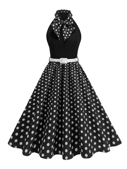 Robe Années 50 60 Noire et Blanche - Louise Vintage