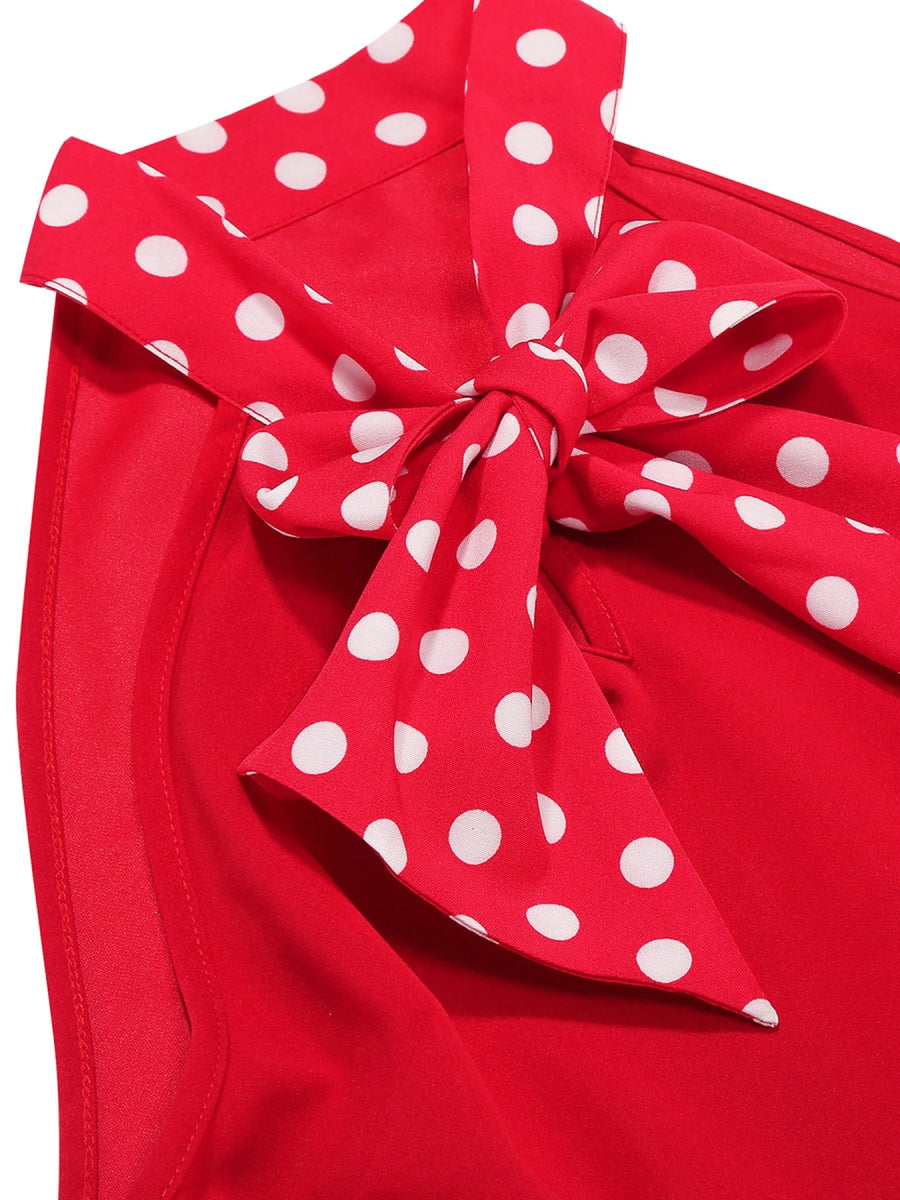 Robe Années 50 Américaine Pois Rouge - Louise Vintage