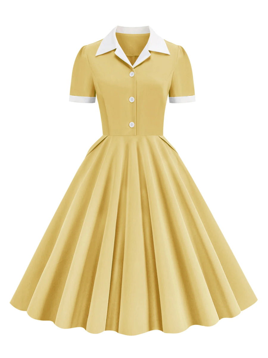 Robe Années 50 Col Montant - Louise Vintage