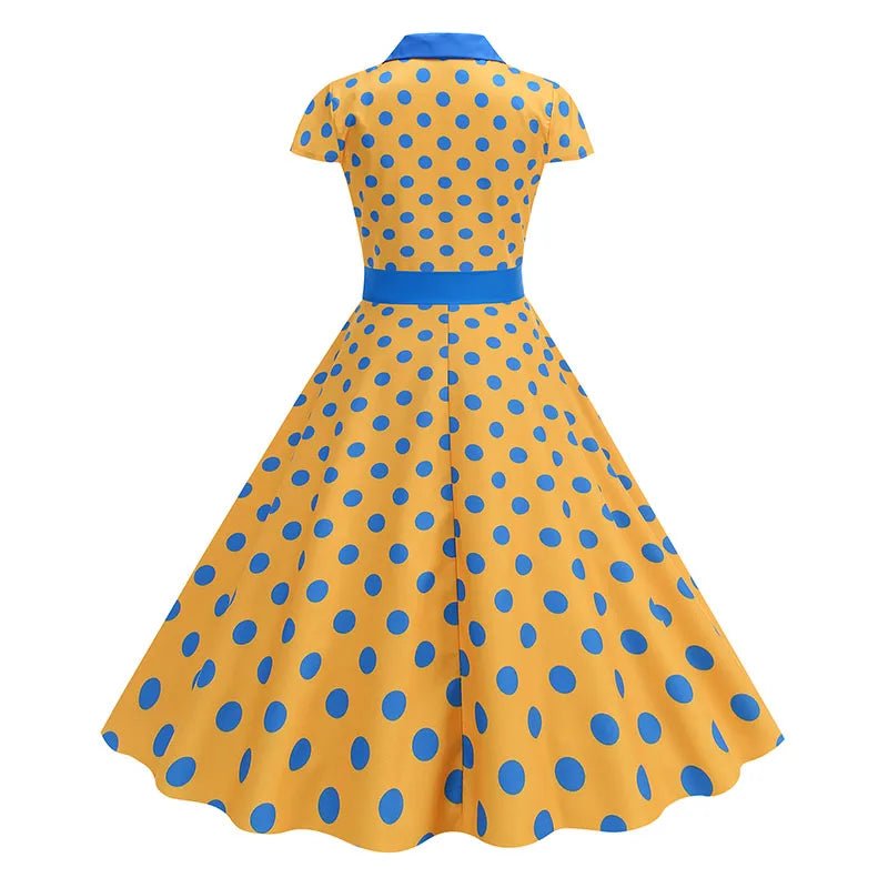 Robe Années 50 Jaune a Pois - Louise Vintage