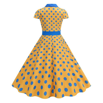 Robe Années 50 Jaune a Pois - Louise Vintage
