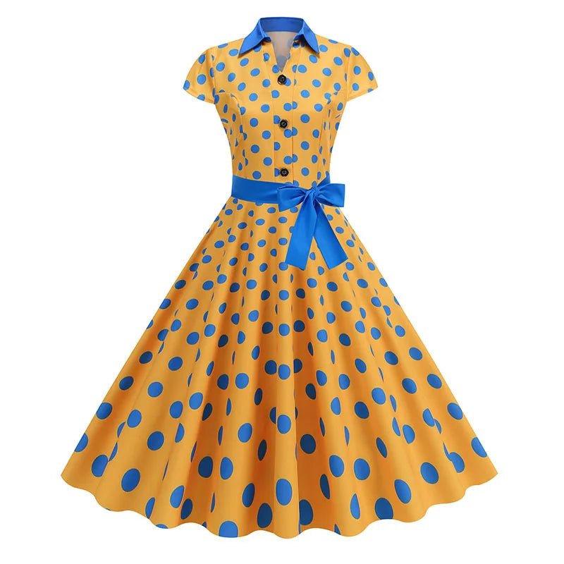 Robe Années 50 Jaune a Pois - Louise Vintage