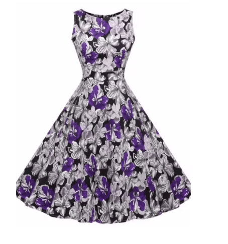 Robe Années 50 Motif Floral - Louise Vintage