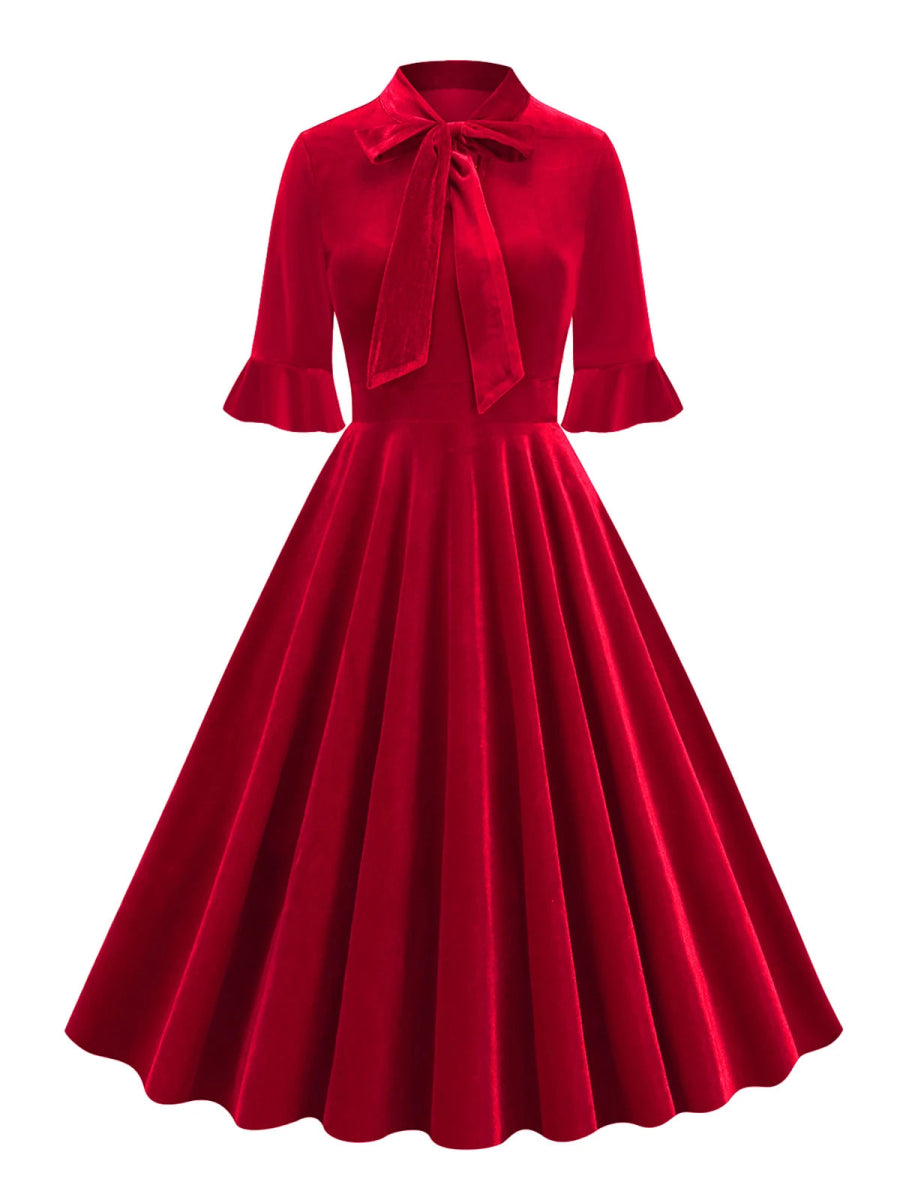 Robe Années 50 Rouge Automne - Louise Vintage