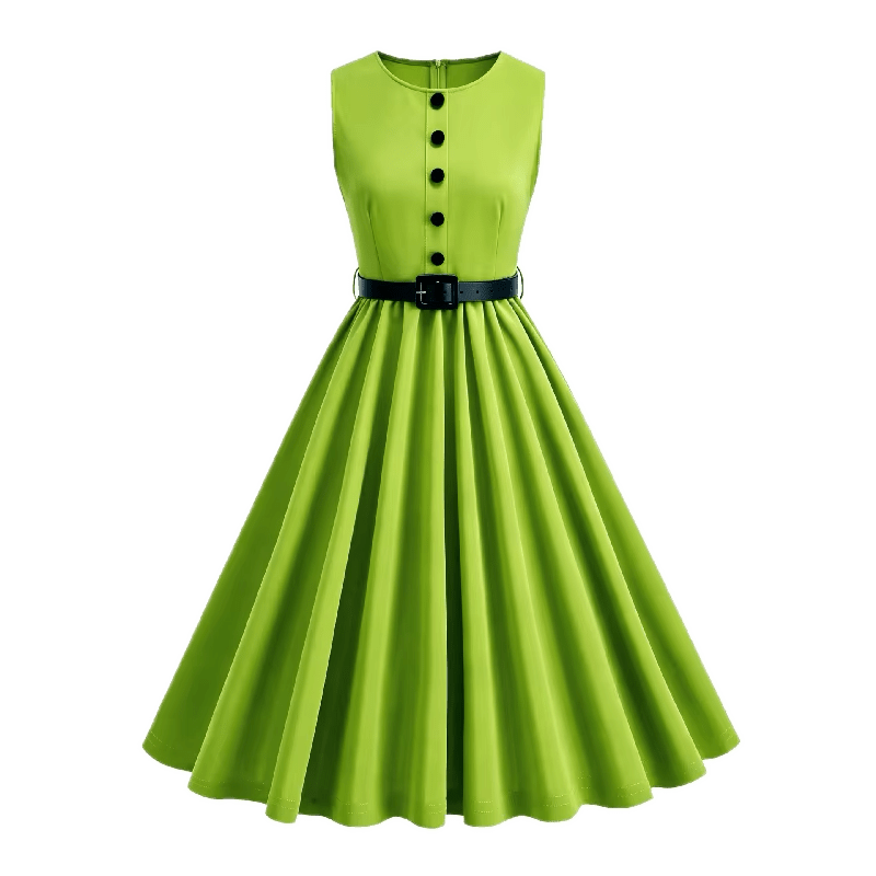 Robe Années 50 Vintage Vert - Louise Vintage