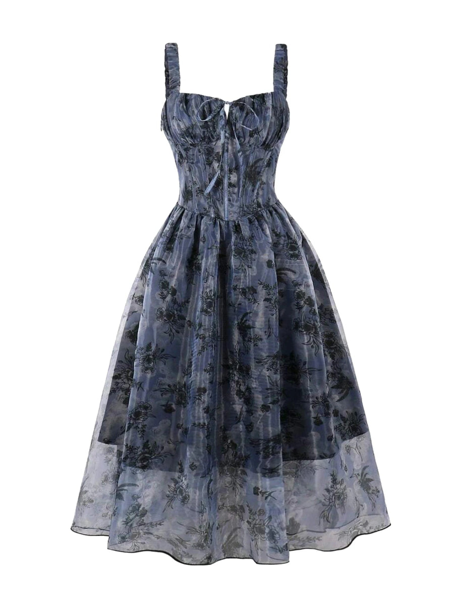 Robe Années 60 Elastique Fleurs - Louise Vintage