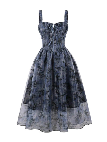 Robe Années 60 Elastique Fleurs - Louise Vintage