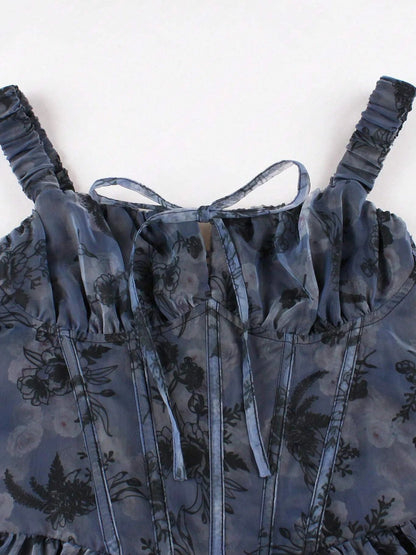 Robe Années 60 Elastique Fleurs - Louise Vintage