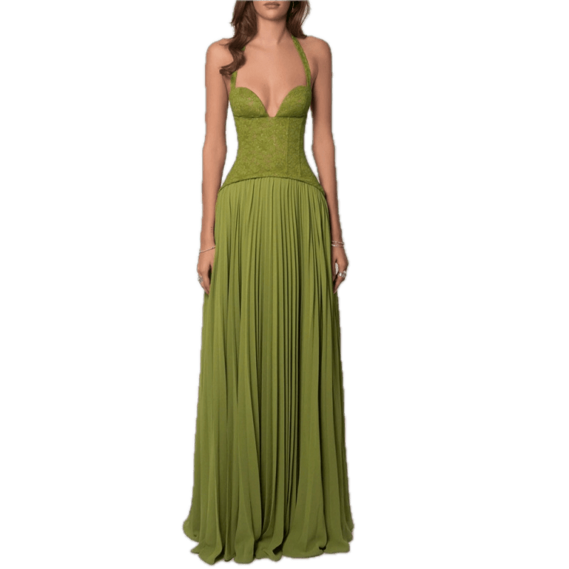 Robe Années 70 Hippie Verte - Louise Vintage