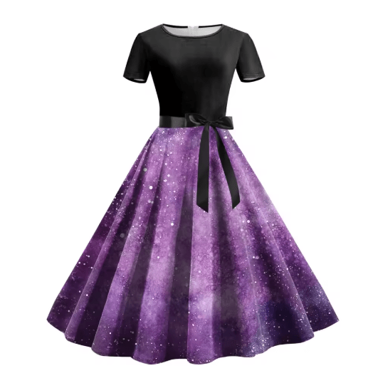 Robe Bleu Pastel Années 50 - Louise Vintage