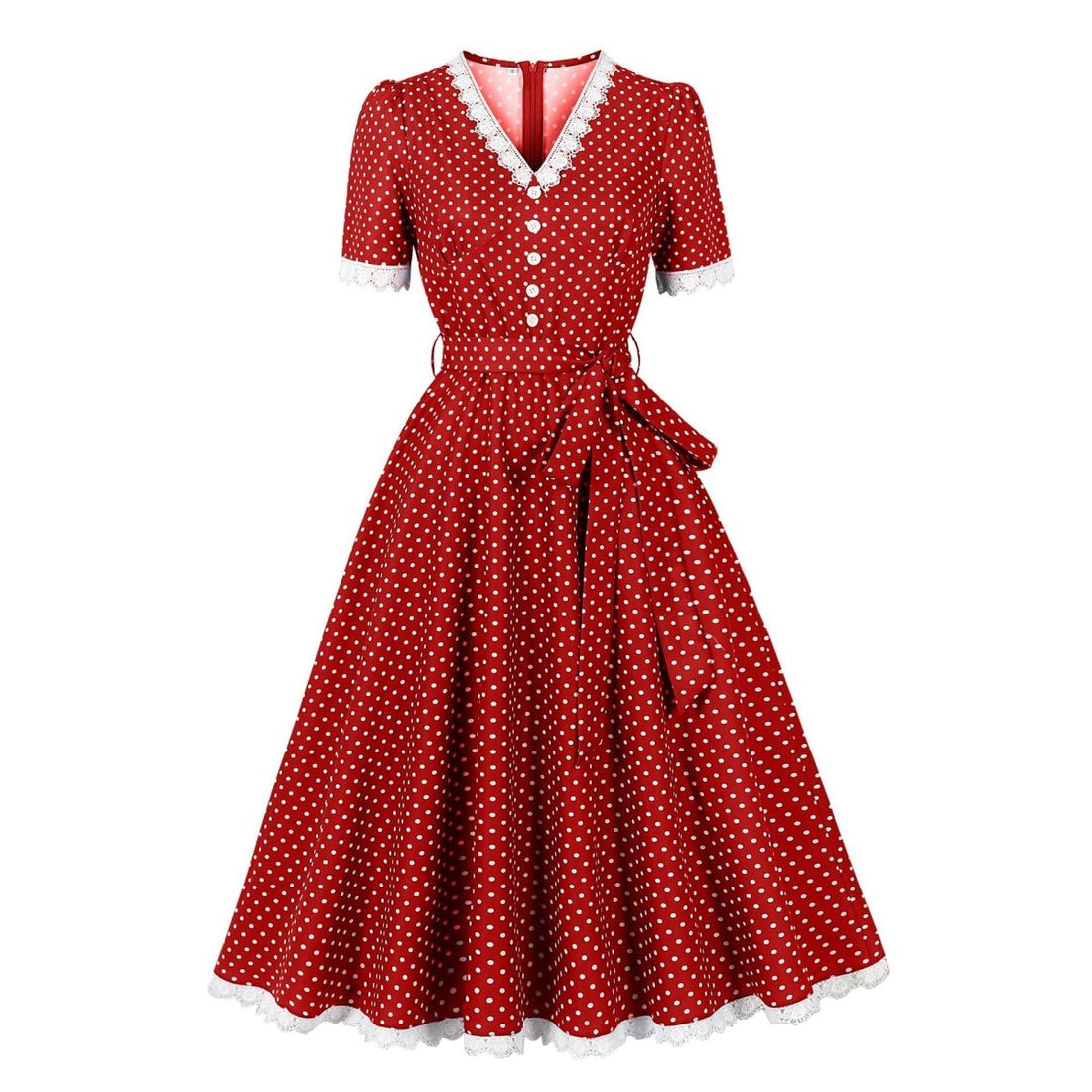 Robe Bustier Année 60 Rouge - Louise Vintage