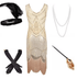 Robe Cabaret Année 20 Beige (Avec Accessoires) - Louise Vintage
