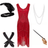 Robe Cabaret Année 20 Rouge (Avec Accessoires) - Louise Vintage