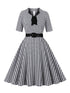 Robe Carreaux Noire Vintage 40s - Louise Vintage