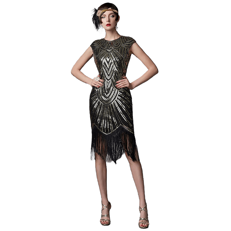 Robe Charleston Années 20 Or - Louise Vintage