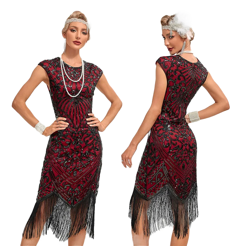 Robe Charleston Années 20 Rouge - Louise Vintage
