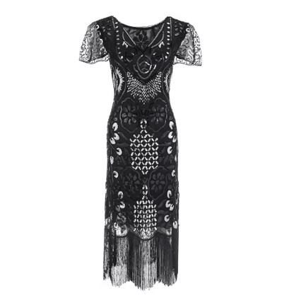 Robe Cocktail Année 20 Argent - Louise Vintage