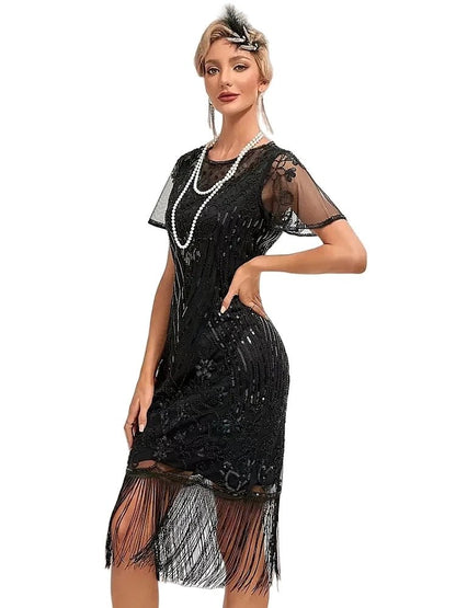 Robe Cocktail Année 20 Noire - Louise Vintage